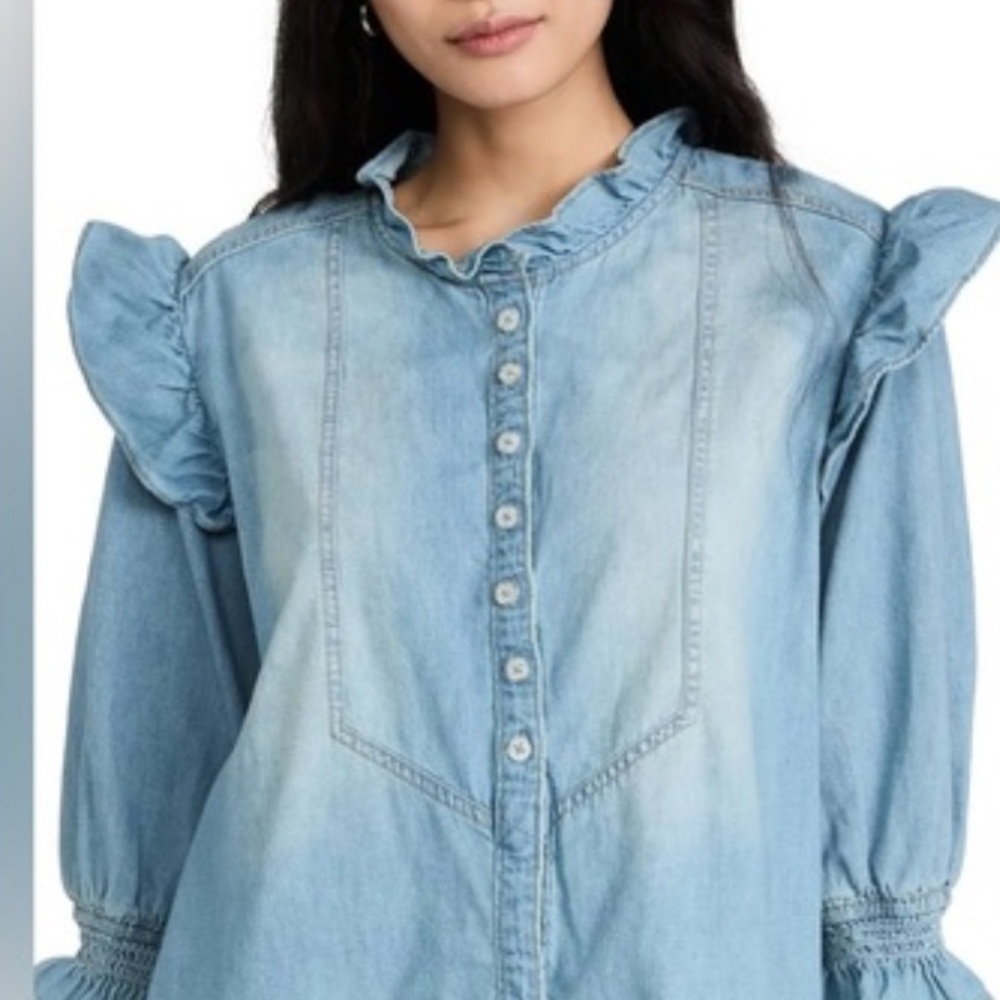 We The Free Louise Denim Button-Up Shirt - Picture 2 of 7